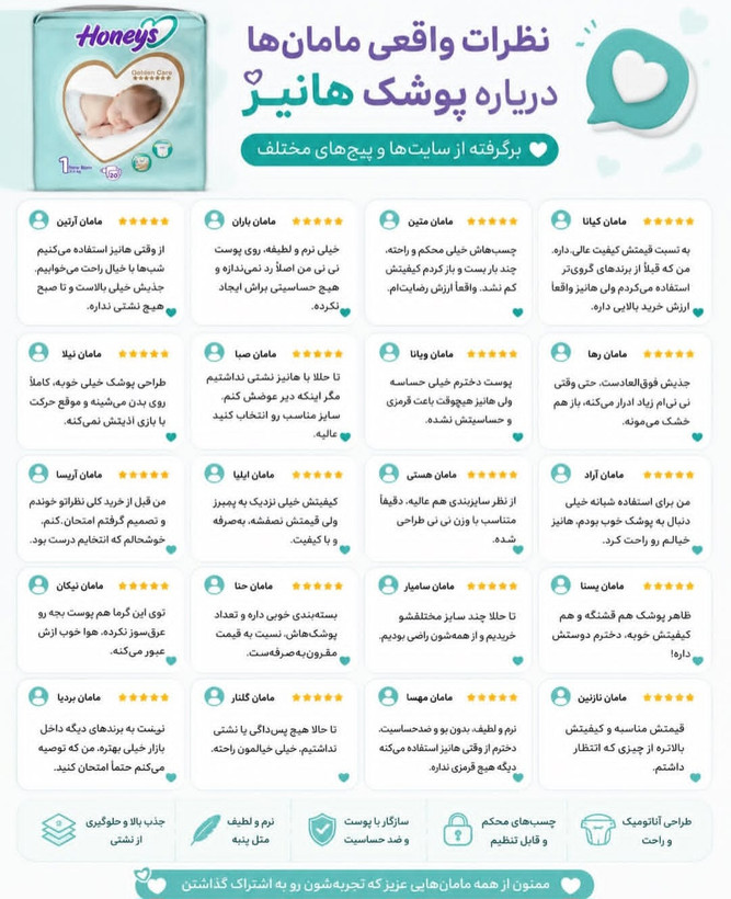 پوشک بچگانه هانیزسایز۶عددی۲۴فقط۷۹۵تومان boticcactus.irانقضازیادوجدید